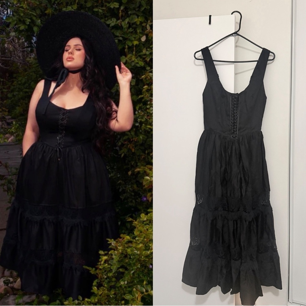 NEW La Femme En Noir Pickety Witch Dress in Black Medium